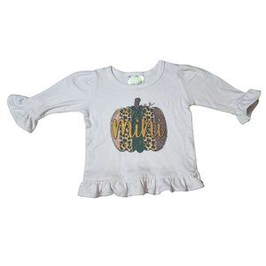 BB Blanke Boutique Fall Halloween Pumpkin Leopard "Mini" Custom 6 Month Top